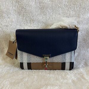 Burberry Navy and Tan Women's Bag